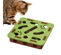 Jouet Pour Chat - Jouets D'enrichissement | Boîte De Puzzle Labyrinthe Interactif En Feutre Avec Boules De Cloche, 350 G | Jeu De Sens D'enrichissement 30x30x7.5cm Pour Chatons, Soulagement De L'ennui