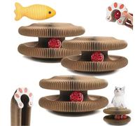 Jouet pour Chat Kitty Kurlz Marlene, Kitty Curls, Marlene's Pet Shop, Jouet à Gratter Pliable pour Chat avec Cloche, Jouet à Gratter Magic Organ pour Chat d'intérieur (3PCS)