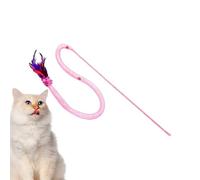 Jouet pour Chat - Mât couineur avec Plumes - Jouet interactif en Maille en Forme de Serpent pour Chatons d'intérieur, Ennui, Exercice, Divertissement, Chasse