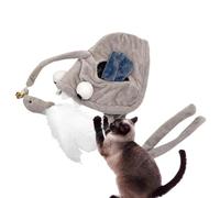 Jouet pour chat monté sur la tête,Jouet pour chat à tête - interactifs pour chat d'intérieur avec plume - teaser interactive portable, forme amusante pour la maison à l'extérieur, favorise l'ex