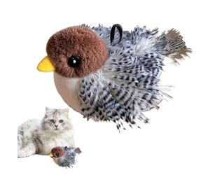 Jouet pour chat oiseau volant - Jouet animal Flappy animé mignon, attraction sonore activée par le mouvement | Accessoire de pratique de chasse de simulation rempli d' à chat, divertissement d'ac