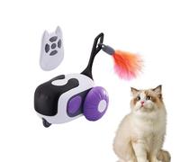 Jouet pour chat RC, jouets mobiles pour chats d'intérieur - Voiture jouet pour chat intelligent avec plume,Jouets de chasse rechargeables pour chats, jouets d'exercice automatiques pour la plupart des