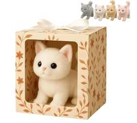 Jouet pour Chat réaliste - Peluche Interactive réaliste Ultra-Douce pour Chat, apporte Une Joie et Une Chaleur infinies, Robot en Peluche pour Cadeau, Marche, miaule et remue la Queue