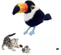 Jouet pour chat rechargeable en forme d'oiseau battant, un jouet divertissant pour chat avec détection de mouvement, activation de l'herbe à chat par simple pression et trois modes de battement.