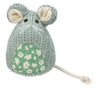Trixie Jouet pour chat Souris en tissu 11 cm - Lot de 4, vert, intérieur