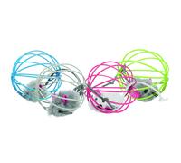 jouet Souris avec balle métal. Dimensions: ø 6 cm. Coloris: aléatoires. Pour chat - - TR-4115