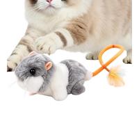 Jouet pour chat souris interactive Accessoires rechargeables en peluche | Souris jouet destinée aux chats et félins intérieur maison dortoir chambre passage de porte exe Blanc grisâtre