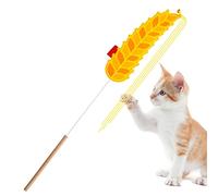Jouet pour chat sur bâton - Jouet pour chat d'intérieur Blé/oignons verts,Jouet pour chat d'intérieur Jouet interactif automatique pour chat - Jouet de balle pour chasse Delr