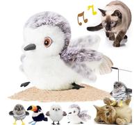 Jouet pour chat volant - Rechargeable - Jouet interactif pour chat d'intérieur - Activé par le toucher - Battre des ailes avec herbe à chat (bécasseau)