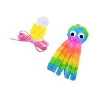 Jouet pour chaton suspendu en tissu froissé avec mécanisme de, B | Conception de tentacules en tissu doux avec mécanisme de gazouillis pour le divertissement des chatons, équipement