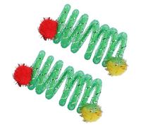 Jouet pour Chats à Ressort à Bobines Souples 2 pièces avec Boule en Peluche colorée pour la sécurité et Le Plaisir pour la détente en intérieur ou Les activités de Plein air Teaser de Chats colorés