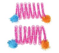 Jouet pour Chats à Ressort à Bobines Souples 2 pièces avec Boule en Peluche colorée pour la sécurité et Le Plaisir pour la détente en intérieur ou Les activités de Plein air Teaser de Chats colorés