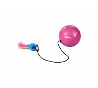 TRIXIE Jouet pour chats « »Turbinio » » - Balle avec moteur et souris sur élastique - roule irrégulièrement - fonctionne à piles - plastique - ø 9 cm - 4564