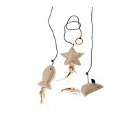 Jouet pour chats Twinies avec plumes et herbe à chat naturelle 10 cm