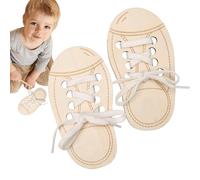 Jouet pour chaussures à enfiler - Set pour lacer les chaussures en bois, activités d'apprentissage pour enfants, jouet éducatif pour Brancher | enfants 3 à 6 ans, aide dida
