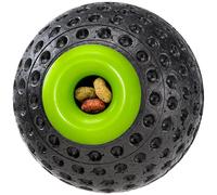 Ferplast Jouet Chien, Distributeur croquettes, en Matériau Durable, Non Toxique, Résistante aux Morsures, Rebondissant et Flottant, CHEWA Boing Balle Jouet à Friandises pour Chien Moyen, Noir