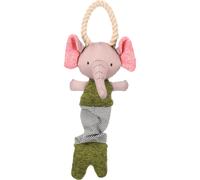 Flamingo - Jouet pour Chiots Labrador, Beagle, Bulldog et Border Collie - Éléphant Britty Vert avec Corde, Douceur et Divertissement