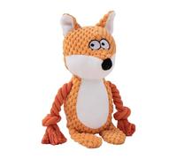 Jouet pour chien avec couineur - Poupée créative en corde pour animal de compagnie - Jouet interactif avec couineur, renard, éléphant et grenouille pour l'intérieur et l'extérieur