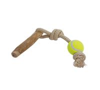 Jouet pour chien bois de caféier avec corde et balle Nobby Pet Beige L