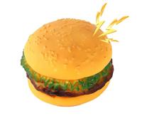 Jouet pour chien de hamburger grincement - jouet en peluche à mâcher pour chiots et chiens | Design de restauration rapide, jouet pour animaux de compagnie doux et résistant, mastication pour chiot