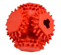 Jouet pour Chien Distributeur ""Balle Cube"" 10cm Rouge