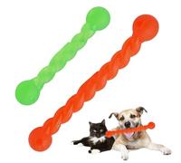 Jouet pour Chien en Caoutchouc (Lot de 2)-Bâtons de Dentition pour Chiens en Spirale&Bâton de Brossage|Chien Jouet Interactif Nettoie Les Dents,Masse Gencives|JouetàMâcherpourPetitsetMoyensChiens