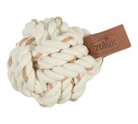 Jouet pour chien en corde balle Zolux Leather Touch Blanc 7 cm