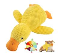 Jouet pour chien en forme de canard avec hochet disque de vol, interactif et couineur, en peluche, pour nettoyage des dents, chiots, doux, anti-stress, pour chiens de petite et moyenne taille, taille