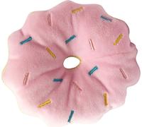 Jouet pour chien en peluche couinant Donut, résistant aux morsures, soins dentaires, mignon et sûr, rose
