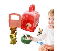 Jouet pour chien faux | Ensemble de jeu éducatif avec cage de soin pour chien de 8 pièces | Jouets de voyage passionnants Faux cage de soins pour animaux de compagnie, ensemble de jouets et