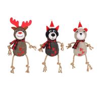Jouet Pour Chien Flamant Noël Beta Textile Jute Squeaker 42x28cm 39x25cm 40x25cm