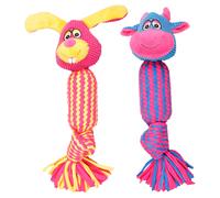 Jouet Pour Chien Flamant Rose Vache/Lapin Avec Corde, 16,5 Cm, Qui Fait Du Bruit