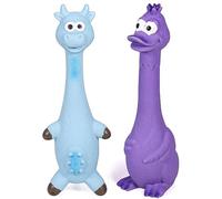 Jouet pour Chien Grinçant, [Pack de 2] Jouet en Latex Criant avec Grincement Interactif, Poulet Canard en Caoutchouc Grinçant pour Chiens de Petite et Moyenne Taille