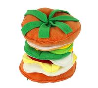 Jouet pour chien hamburger en peluche, jouet couineur pour animaux de compagnie avec fonction de nettoyage des dents, en peluche pour dressage, jouet à mâcher avec design compact, pour