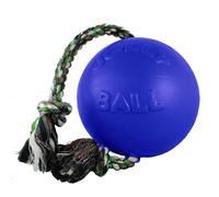 Jouet pour chien Jolly Pets Romp-n-Roll avec corde et balle, 15 cm, bleu moyen