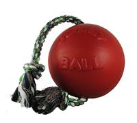 Jouet pour chien Jolly Pets Romp-n-Roll avec corde et balle, 15 cm, rouge moyen (606 RD)