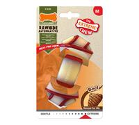 Nylabone Produit à mâcher résistant Dura, os jouet à mâcher avec compartiment aromatique, goût bœuf, pour les gros chiens (jusqu’à 23kg), Chiens à mâchouillage puissant/extrême