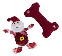Jouet pour chien os et père noël Trixie Xmas (x2) Rouge 30 cm