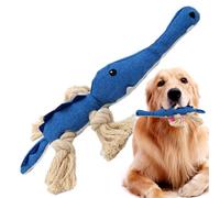 Jouet pour chien qui couine en peluche - Jouet pour chien à mâcher en peluche - Jouet en corde anti-grincement en forme d'animal simulé résistant aux morsures - Jouet interactif en peluche qui couine