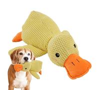 Jouet pour chiens Canard - Jaune/vert/rose | Jouet pour chien avec patte de grincement | Jouet à mâcher apaisant | Jouet avec son de canard en peluche