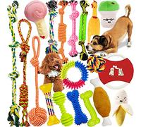 Jouet pour Chiens,MAISITOO Ensemble Lot de 19 PCS Jouet à Mâcher Corde Jouet Interactif Chien Corde Balle,Pet Rope Chew Toy pour Nettoyage de Dents Molaires Jeux pour Chiot Petits/Moyens/Gros