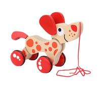 Jouet pour chiots à traîner : compagnon de jeux en bois pour marcher, roues roulantes, compagnon d'activités de développement | Jouet pour jeunes guidé par des cordes qui encourage le