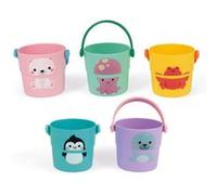Jouet pour la bain 5 Seaux d'activités Janod Multicolore Multicolore G