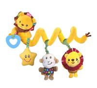 Jouet pour l'activité des sièges d'auto, jouet de voiture pour voiture - Activités Play Plush Lion Signal de siège,Accessoires pour culs souples Spiral Sensory Game for Girl & Boy