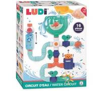 Ludi - Tuyaux d'eau XXL - Jeu De Construction Aquatique - Grand Circuit - Dès 18 Mois - pour Occuper Bébé Pendant Son Bain - Imagination Et Dextérité - 16 Pièces Interchangeables - Fixation Ventouse