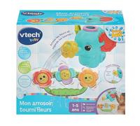 VTech Baby - Jouet de bain Mon Arrosoir Tourni'Fleurs - Forme éléphant, ventouse - Multicolore