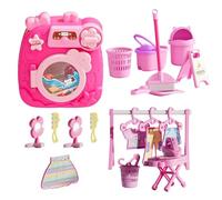 Jouet pour machine à laver, ensemble de jeu de blanchisserie pour enfants - Faites semblant de jouer à la rondelle jouet pour la maison de poupée | miniature, ensemble de jouets pour