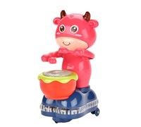 Jouet pour marcher vache, jouet apprendre à ramper - jouet interactif relaxant en forme de vache, jouet tambour de vache - jouet pour apprendre à ramper avec son et lumière P