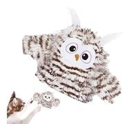 Jouet pour oiseau et chat - Jouet flottant pour chat - Jouet pour chat - Chouette qui gazouille, qui clignote automatiquement avec les ailes - Enrichi à l' à chat