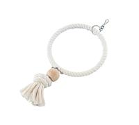 Jouet pour oiseaux anneau en coton avec bloc en bois Nobby Pet Blanc 24x36 cm